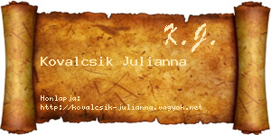 Kovalcsik Julianna névjegykártya