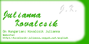 julianna kovalcsik business card